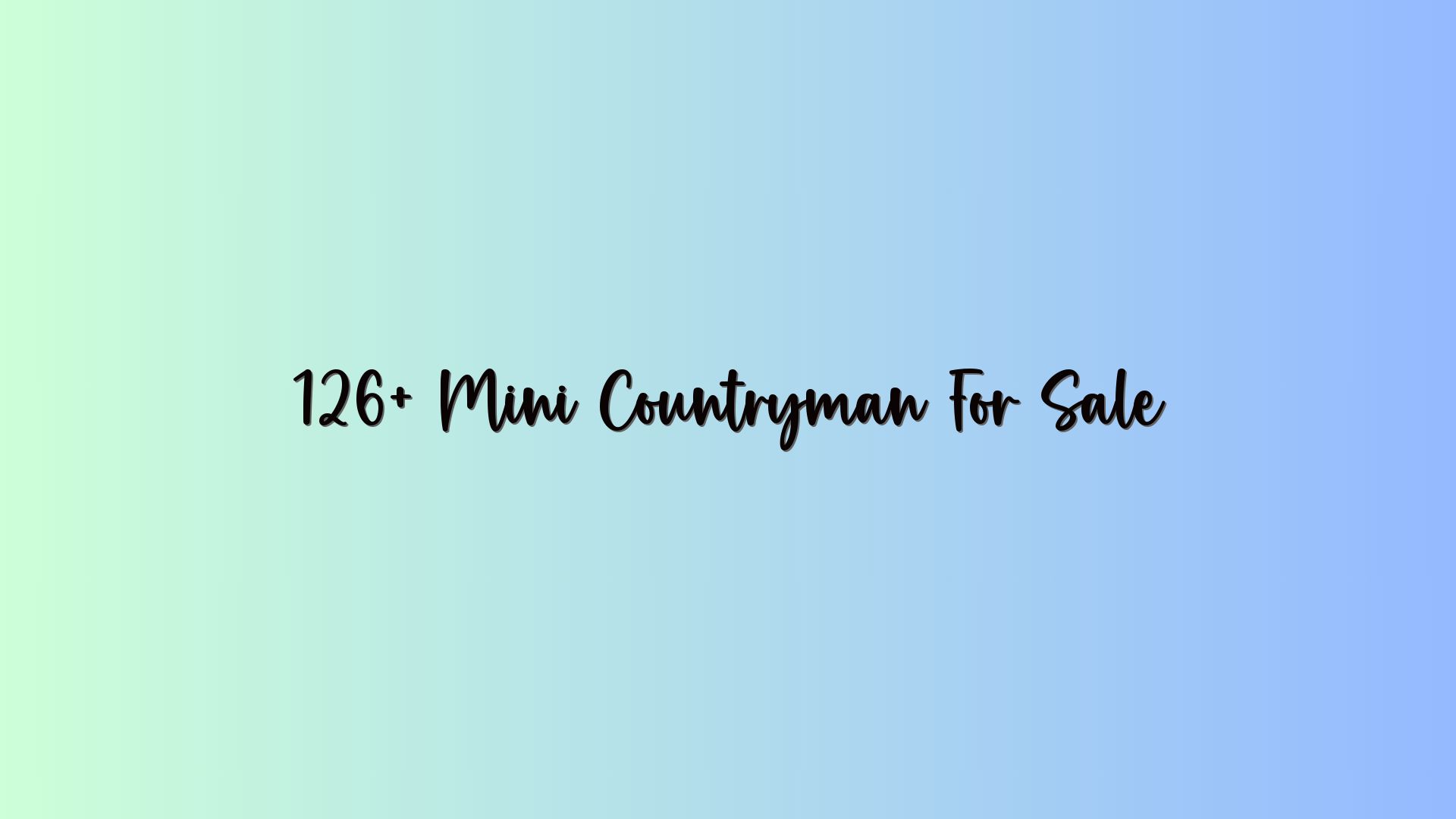 126+ Mini Countryman For Sale