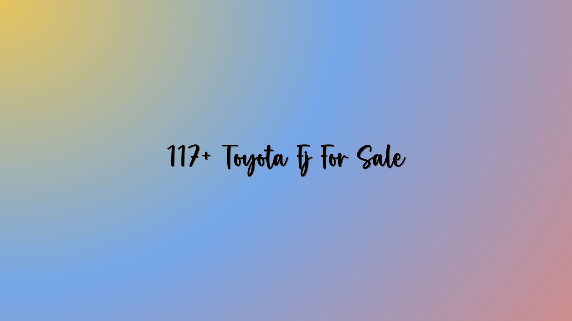 117+ Toyota Fj For Sale