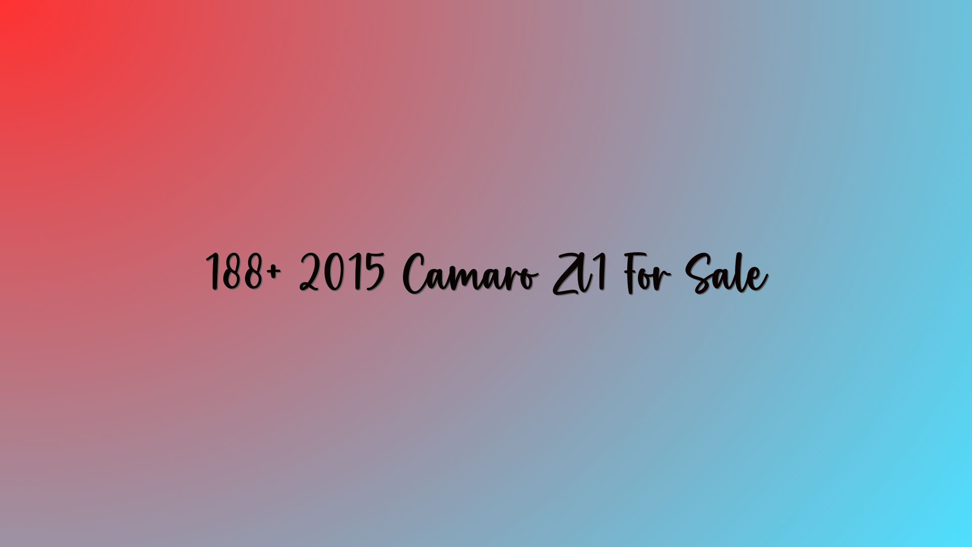188+ 2015 Camaro Zl1 For Sale