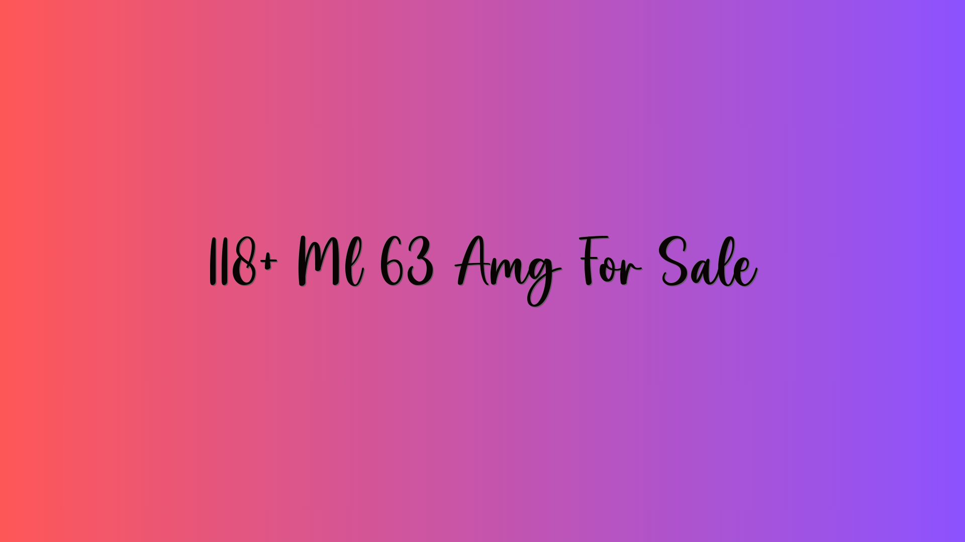 118+ Ml 63 Amg For Sale